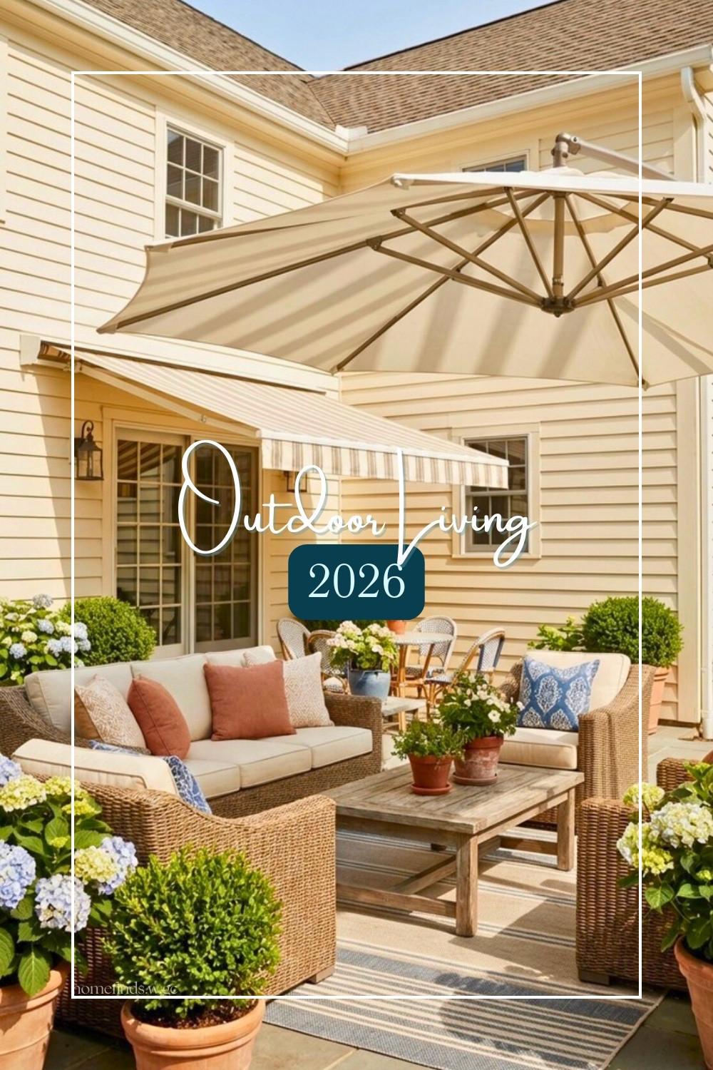Cozy outdoor living with wicker seating, soft neutrals, and blooming hydrangeas 🌿☀️ A charming patio setup perfect for relaxing, entertaining, and enjoying warm summer evenings.

#OutdoorLiving #PatioInspo #BackyardDecor #CozyPatio #OutdoorEntertaining #HydrangeaSeason #ClassicOutdoorStyle #SummerPatio #BackyardInspiration #LTKhome

#LTKSpringSale #LTKSeasonal #LTKHome