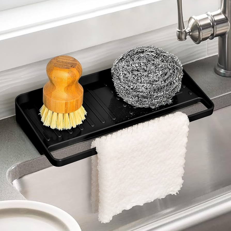JOMOLA Sink Sponge Holder for Kitchen 2-in-1 Sink Caddy Organizer for Countertop Soap Tray with S... | Amazon (CA)