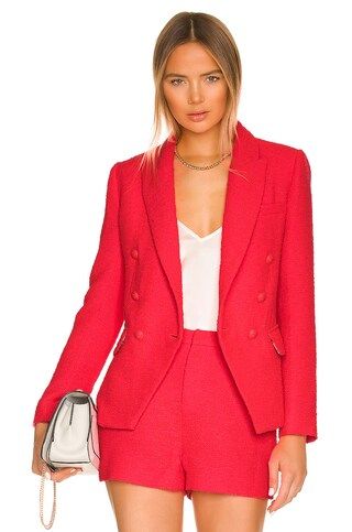 L'AGENCE Kenzie Double Breasted Blazer in Diva Pink from Revolve.com | Revolve Clothing (Global)
