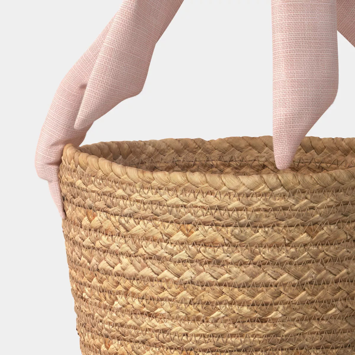 Natural Woven Bow Handle Basket Pink - Threshold™ | Target