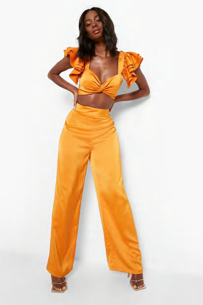 Occasion Matte Satin Wide Leg Trousers | Boohoo.com (US & CA)