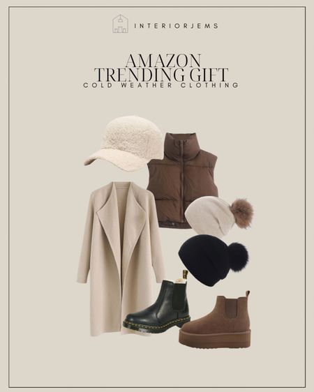 Women’s trending, cold-weather, clothing and shoes, women’s gift idea, cropped, puffy vest, platform, fleece lined shoes, doc martens, mohair hat, boucle, baseball hat, coat, all from Amazon, winter accessory

#LTKstyletip #LTKGiftGuide #LTKsalealert