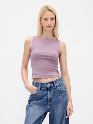 CloseKnit Jersey Boatneck Crop Tank Top | Gap (US)
