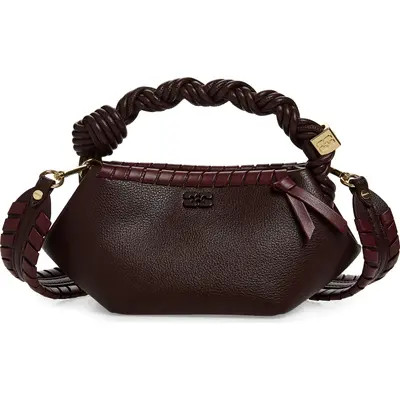 Ganni Mini Bou Leather Top Handle Bag in Bitter Chocolate at Nordstrom | Nordstrom