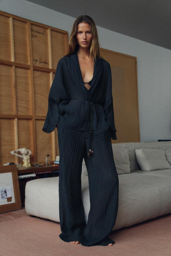 WRINKLED EFFECT SEMI-SHEER JACKET | Zara US