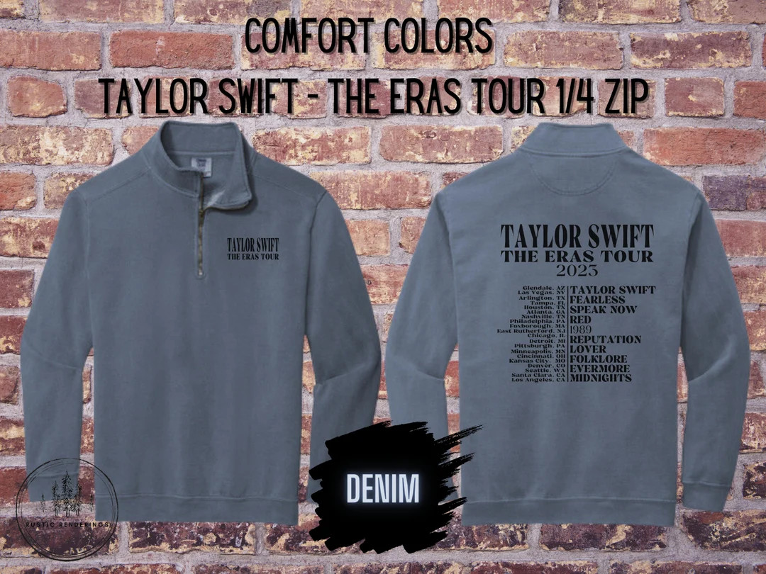 COMFORT COLORS Taylor Swift Quarter Zip Sweatshirt Eras Tour - Etsy | Etsy (US)