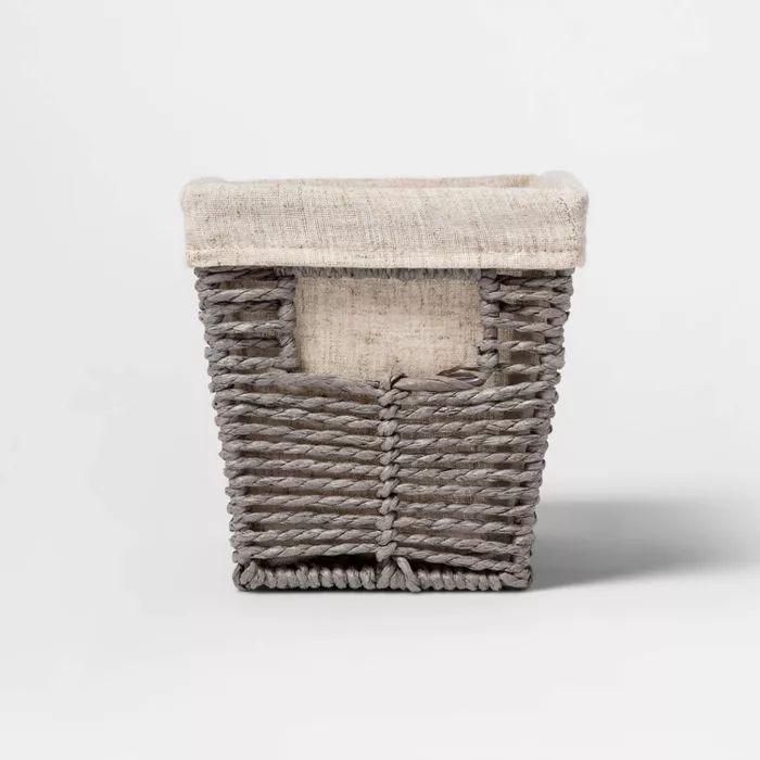 Twisted Paper Rope Small Tapered Basket Gray 6"x6" - Threshold™ | Target