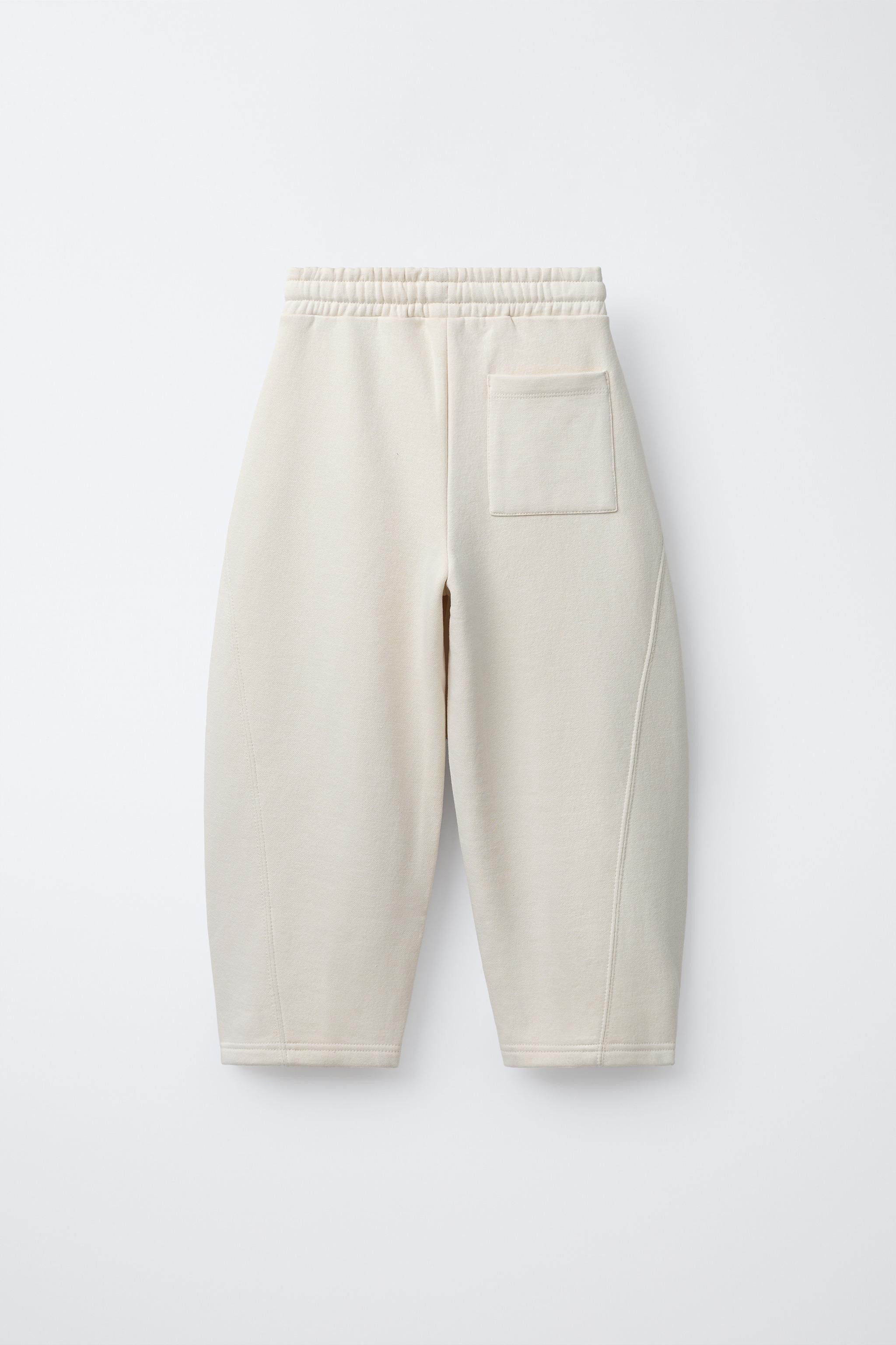 BARREL PLUSH PANTS WITH LABEL | Zara US