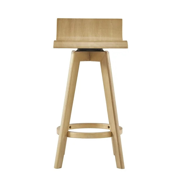 Weston Home Aleksi Modern Wood 24-inch Swivel Counter Stool, Set of 2, Natural | Walmart (US)