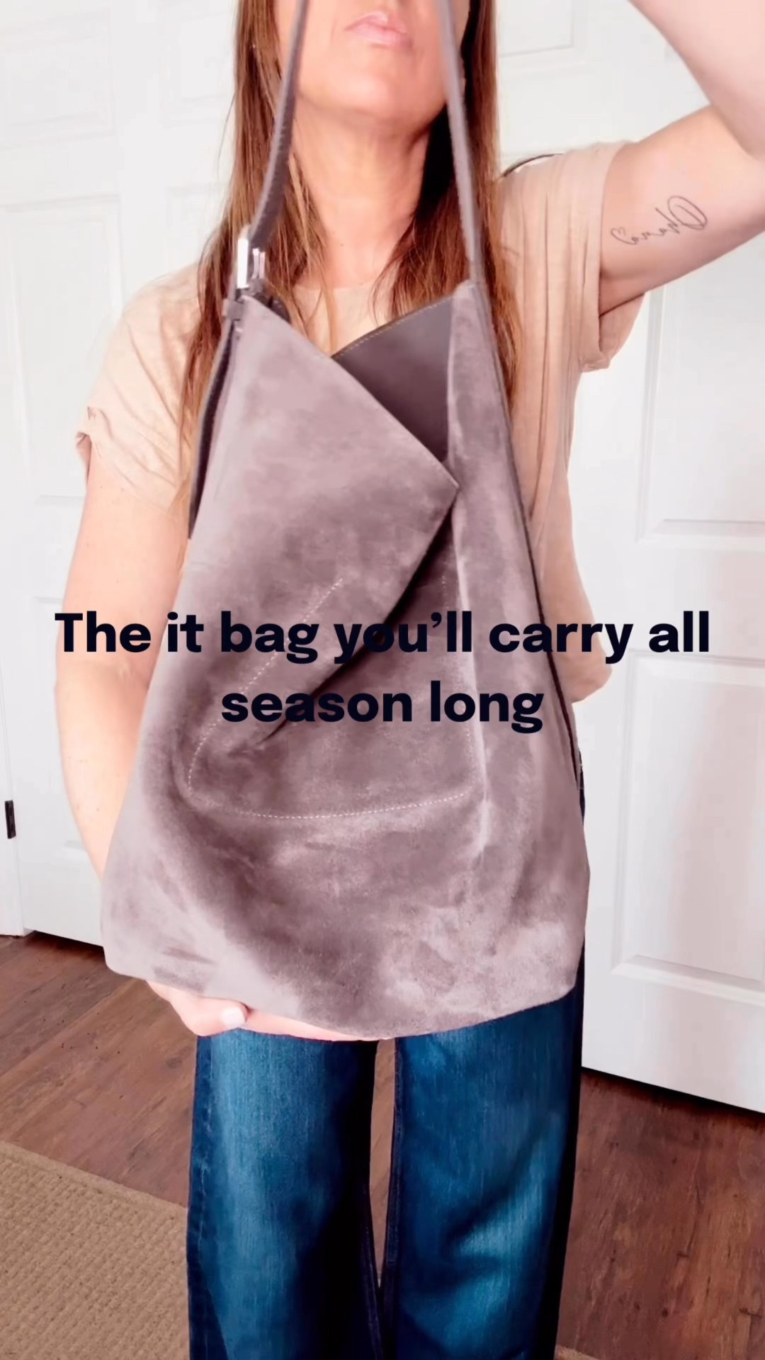 Such an amazing Mother’s Day gift idea...

Say hello to your new go-to tote.
This suede belted bag is everything—super soft, ultra chic, and roomy enough to hold it all. I’m wearing the charcoal shade, which is the perfect dark gray-brown neutral for spring.

It elevates every outfit and goes with literally everything in my closet. Work, errands, travel… it does it all.

Linked it here in every color—this one’s a must.

#LTKBagStyle #LTKSpringStyle #LTKAccessories #LTKEverydayStyle #ChicEssentials #SpringStyle 

#LTKItBag #LTKSeasonal #LTKGiftGuide