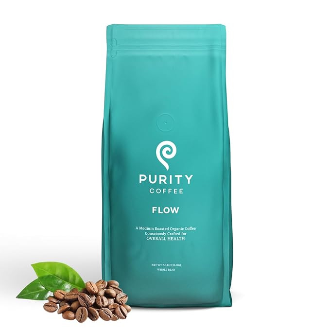 Purity Coffee FLOW Original Medium Roast Whole Bean (5lb Bag) | Specialty-Grade USDA Organic Arab... | Amazon (US)
