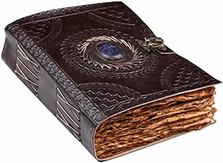 leather journal with semi precious stone - vintage leather journal - leather bound journal for wo... | Amazon (US)