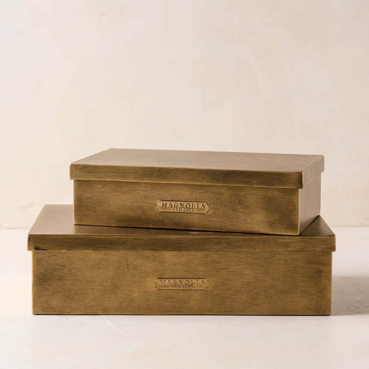 Classic, warm, and structured—these antique-inspired boxes are a timeless way to style consoles... | Magnolia