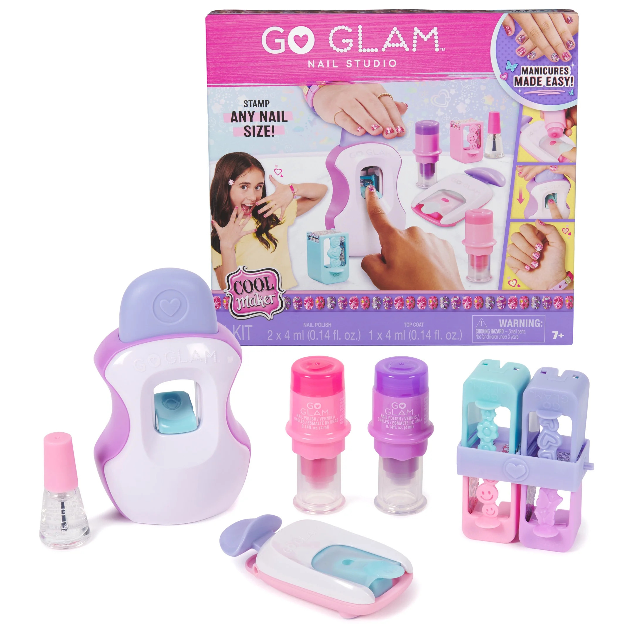 Cool Maker, GO GLAM Nail Studio with 4 Designs, 2 Polish Applicators & Nail Mask | Walmart (US)