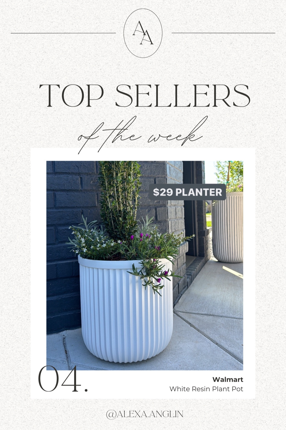 Top sellers of the week // white resin plant pot from Walmart 

Finally back in stock!! Would recommend getting now if you’ve been eyeing it for summer before it’s gone again! 

#LTKHome #LTKFindsUnder50 #LTKxWalmart