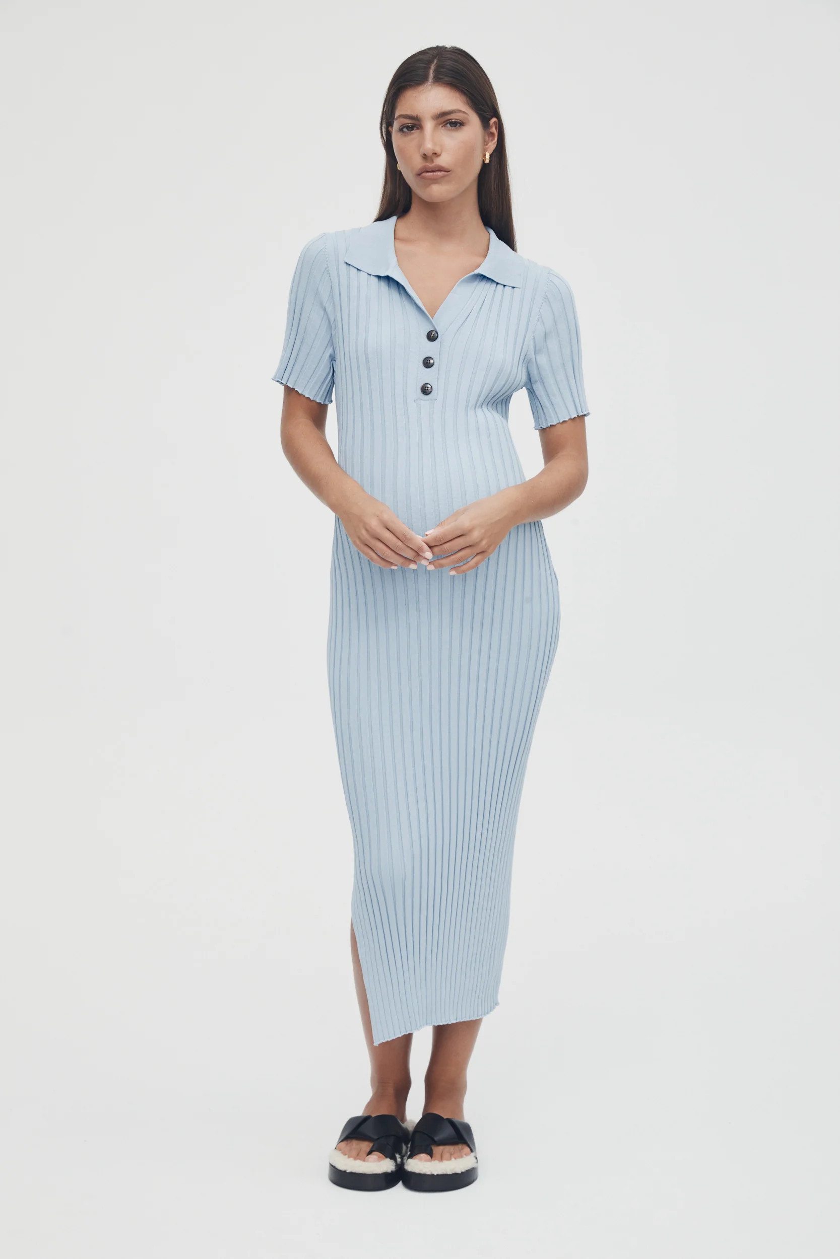 Luxe Polo Dress (Sky Blue) | Legoe Heritage Maternity APAC