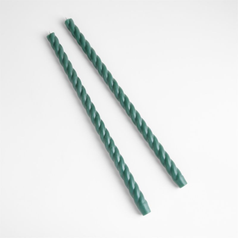 18" Twisted Spruce Taper Candles, Set of 2 + Reviews | Crate & Barrel | Crate & Barrel