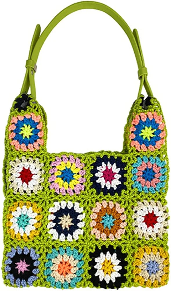 PIKADINGNIS Women's Crocheted Bags Floral large Shoulder Bag tote bag Hobo Bags Knit Bag Clutch P... | Walmart (US)