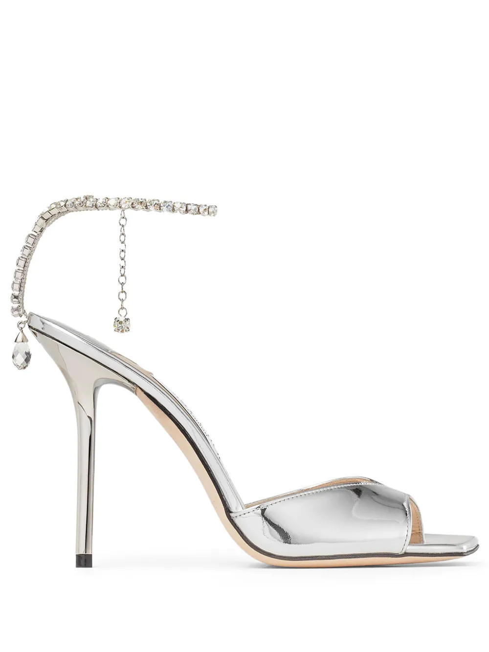 Jimmy Choo Saeda 100mm crystal-embellished Sandals - Farfetch | Farfetch Global