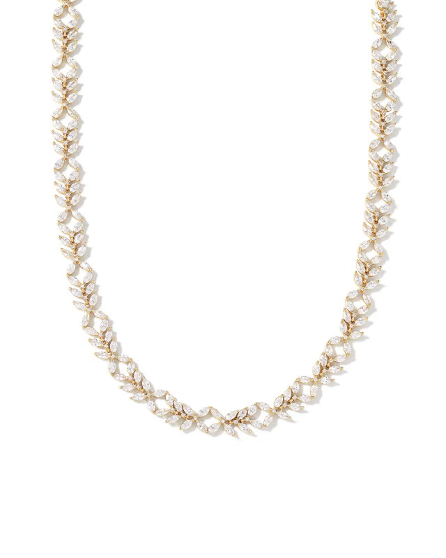 Rosalie Gold Tennis Necklace in White CZ | Kendra Scott