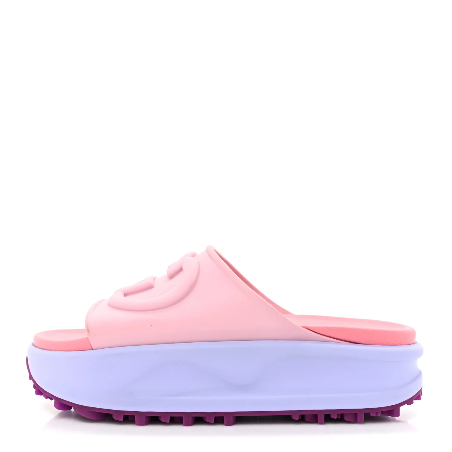 Soft Rubber Womens Interlocking G Platform 42mm Slide Sandals  38 Sugar Pink | FASHIONPHILE (US)