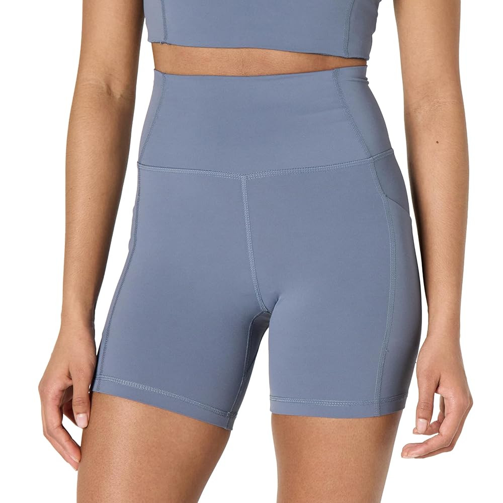 Amazon Essentials Women's Active FormFlex Buttery Soft High Waist 5" Biker Shorts with Pockets | Amazon (US)