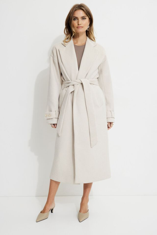Belted Wool Coat | Dynamite Clothing