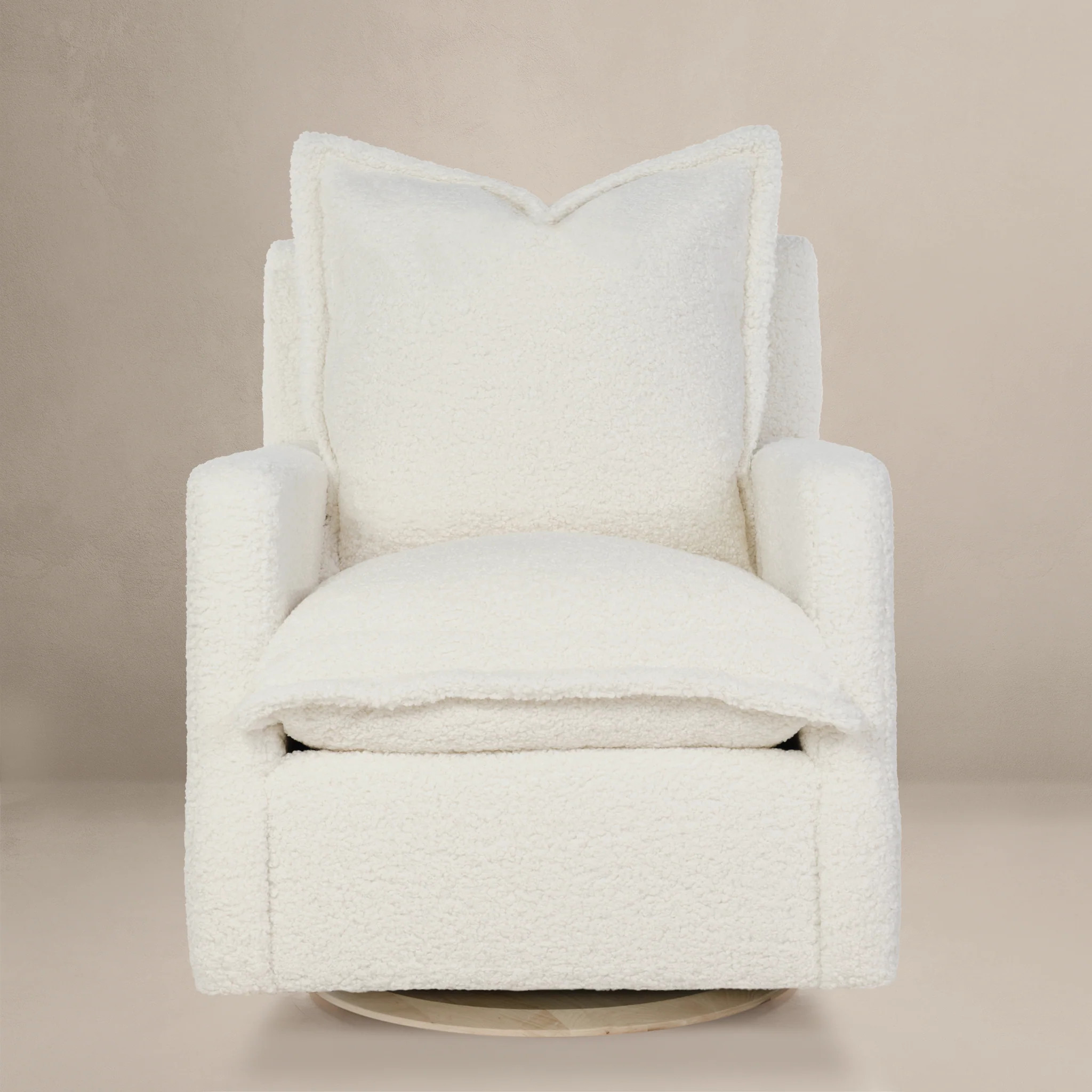 NOLA – Swivel Nursery Glider – Sheepskin Cloud | Oilo Studio