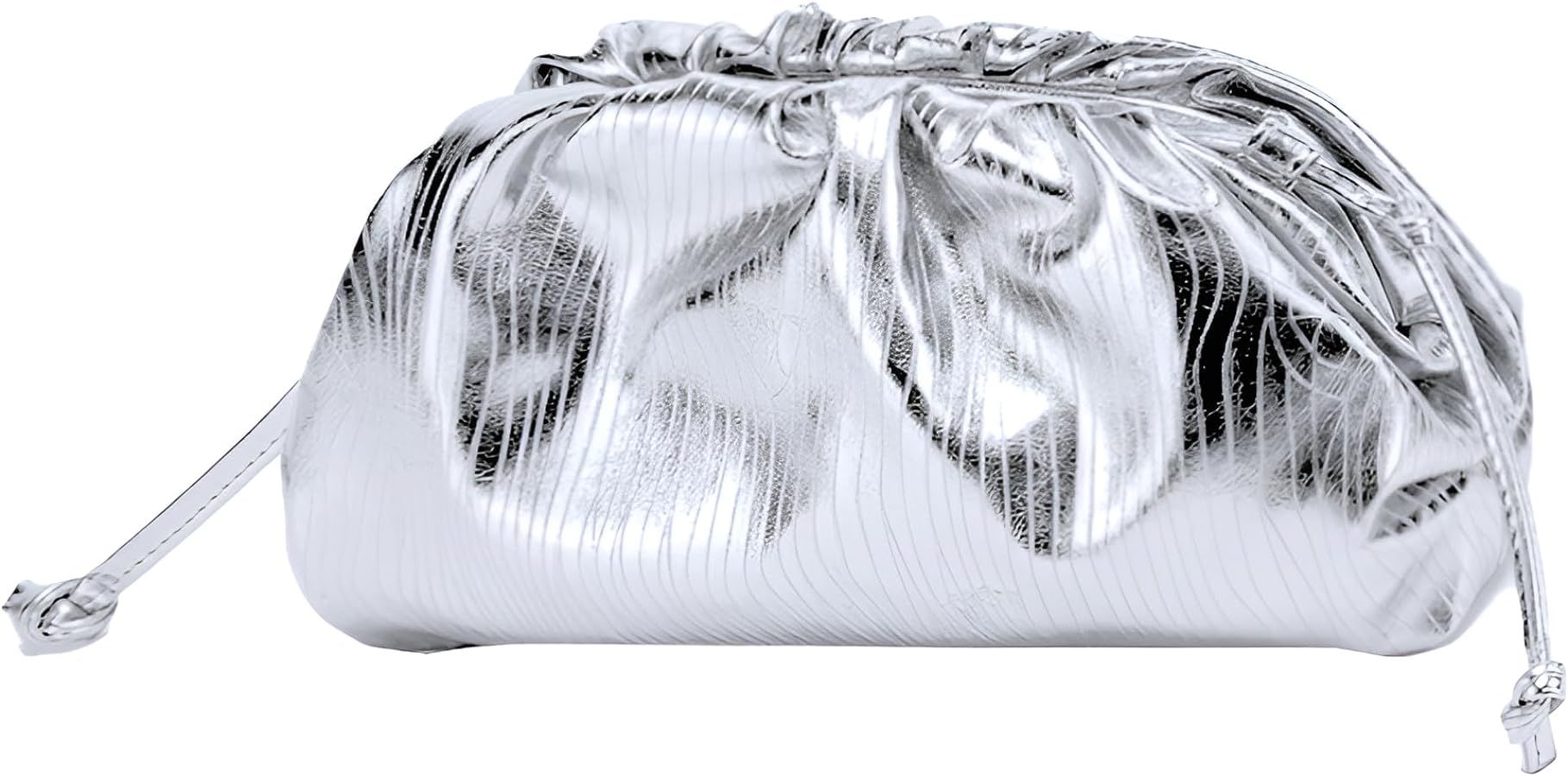 Bisadon Women's Dumpling bag Crossbody Bag Ruched Cloud Purse Evening Bag Sparkly Handbag Shoulde... | Amazon (US)