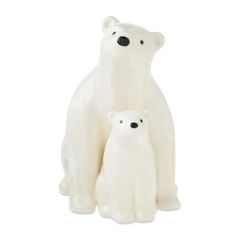 Ceramic Polar Bear Christmas Tabletop Decoration, White, 6.06", by Holiday Time | Walmart (US)
