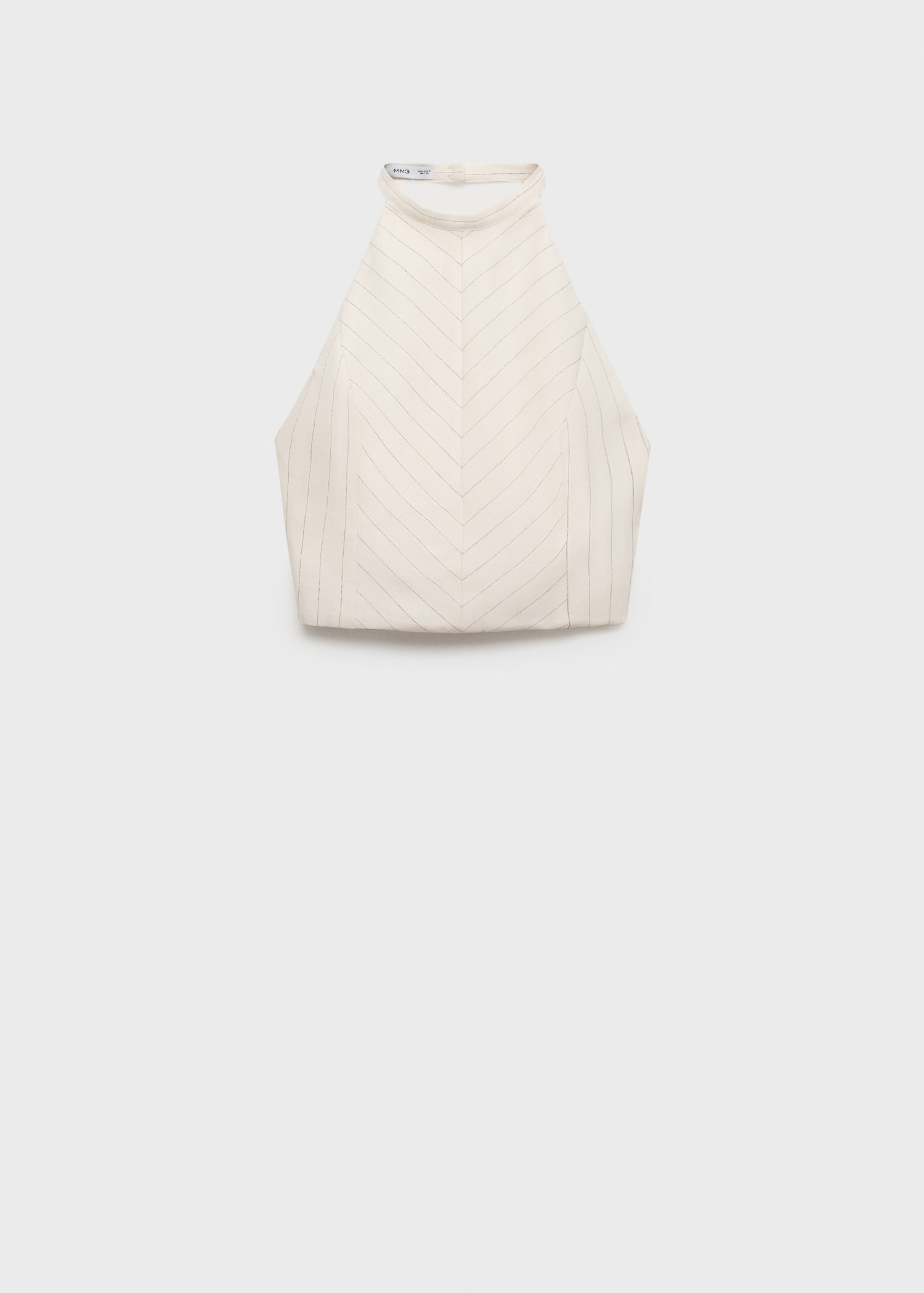 Striped linen-blend halter-neck top - Women | MANGO USA | Mango (US/MX/AU)