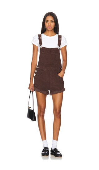 Free People Ziggy Cord Shortall in Brown. - size XS | Revolve Clothing (Global)