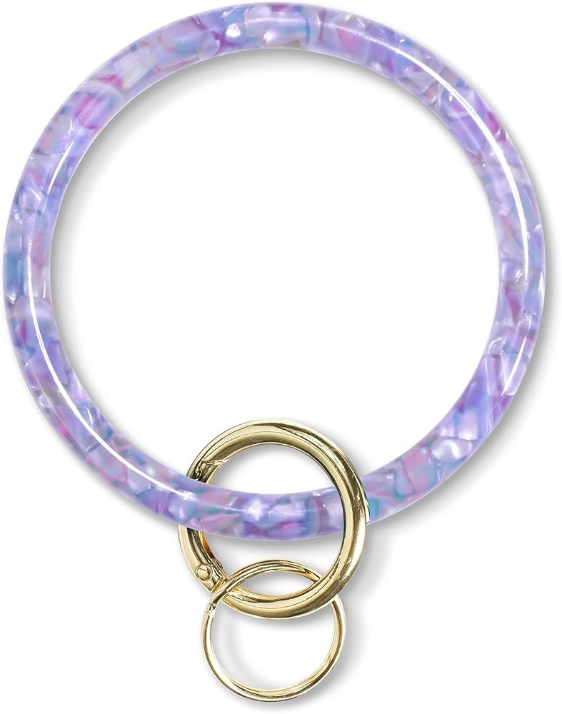 Heesch Bangle Key Ring Bracelet Keychain Key Ring Bracelet for Women, Acetate Circle Keyring for ... | Amazon (US)