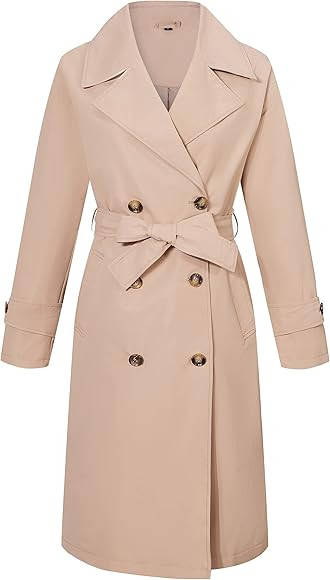 RISISSIDA Women Trench Coats Double-Breasted Spring and Fall Fashion,Water Resistant Loose Oversi... | Amazon (CA)