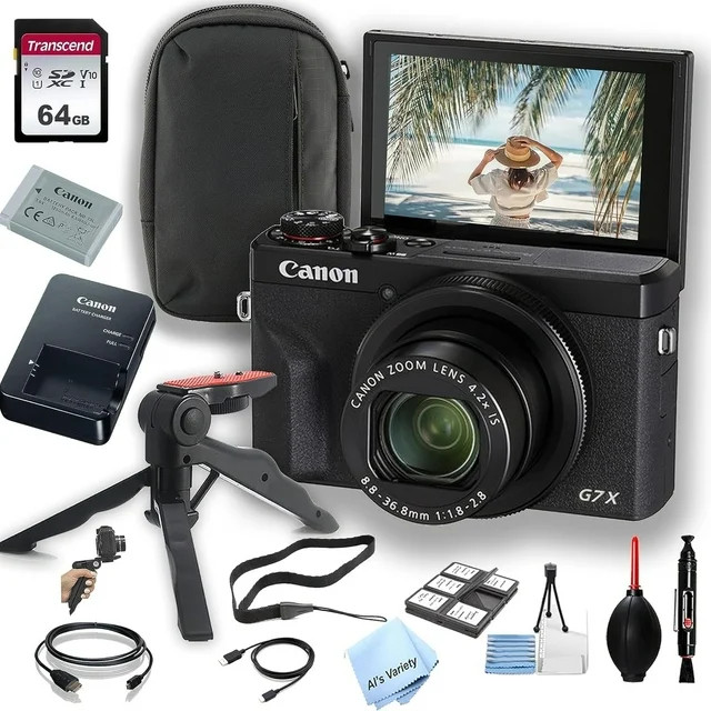 Canon PowerShot G7 X Mark III 20.2MP CMOS Point & Shoot Digital Camera, Black, 1 | Walmart (US)