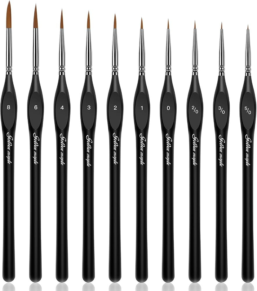 Golden Maple Detail Paint Brushes Set 10pcs Miniature Brushes for Fine Detailing & Art Painting -... | Amazon (US)