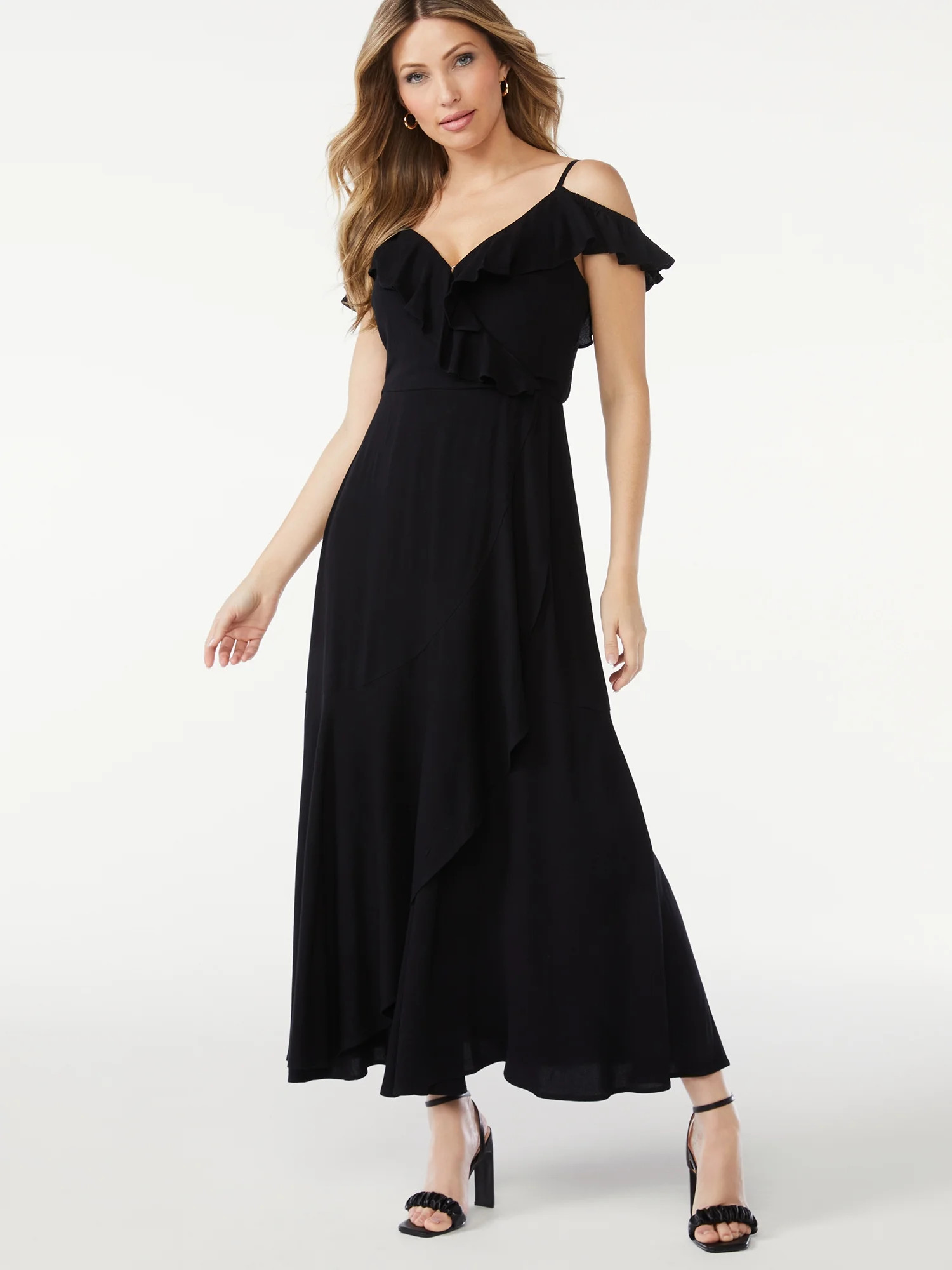 Sofia Jeans by Sofia Vergara Women's Off the Shoulder Wrap Maxi Dress - Walmart.com | Walmart (US)