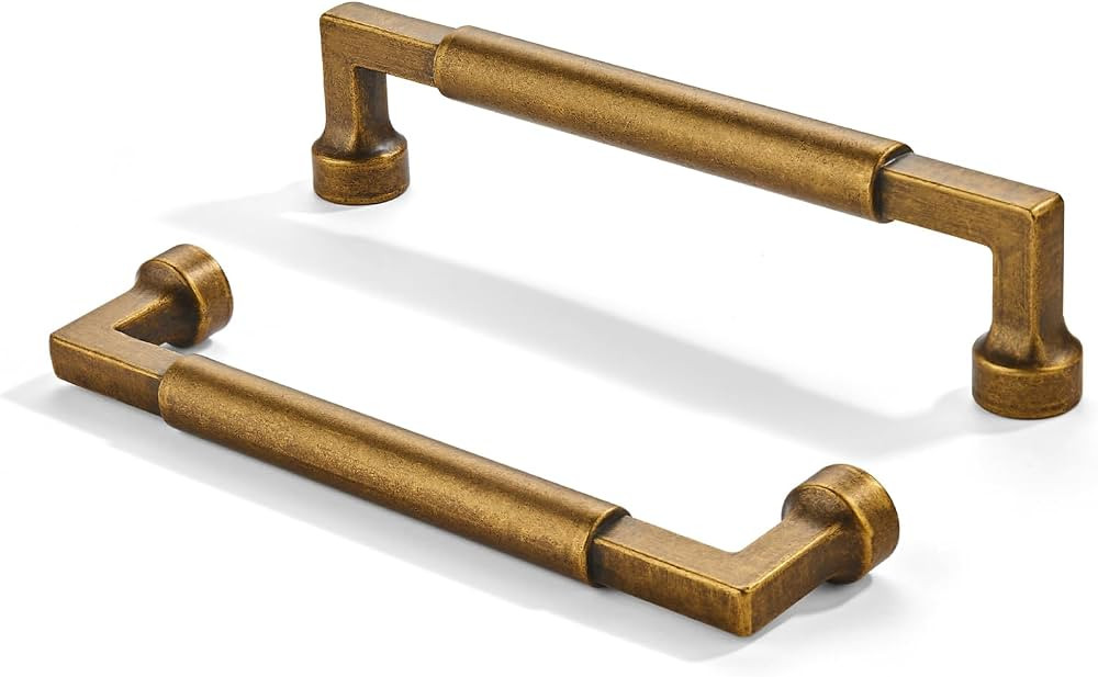 10 Pack 5 Inch Hole Center Antique Brass Cabinet Pulls-Heavy Duty Solid Cabinet Handles for cabin... | Amazon (US)