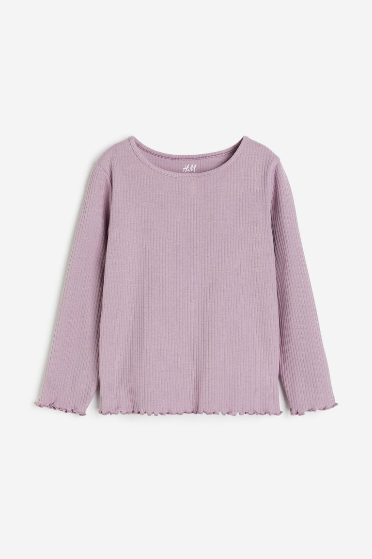 Long-sleeved Jersey Top - Dusty purple - Kids | H&M US | H&M (US + CA)