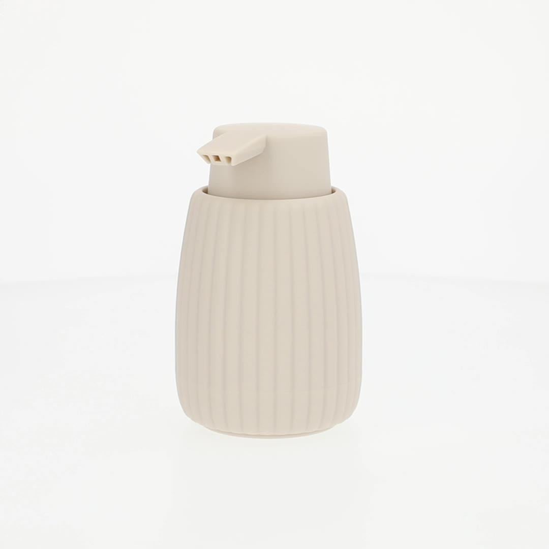 Mainstays Rubberized Plastic Ribbed Soap Pump, Beige | Walmart (US)
