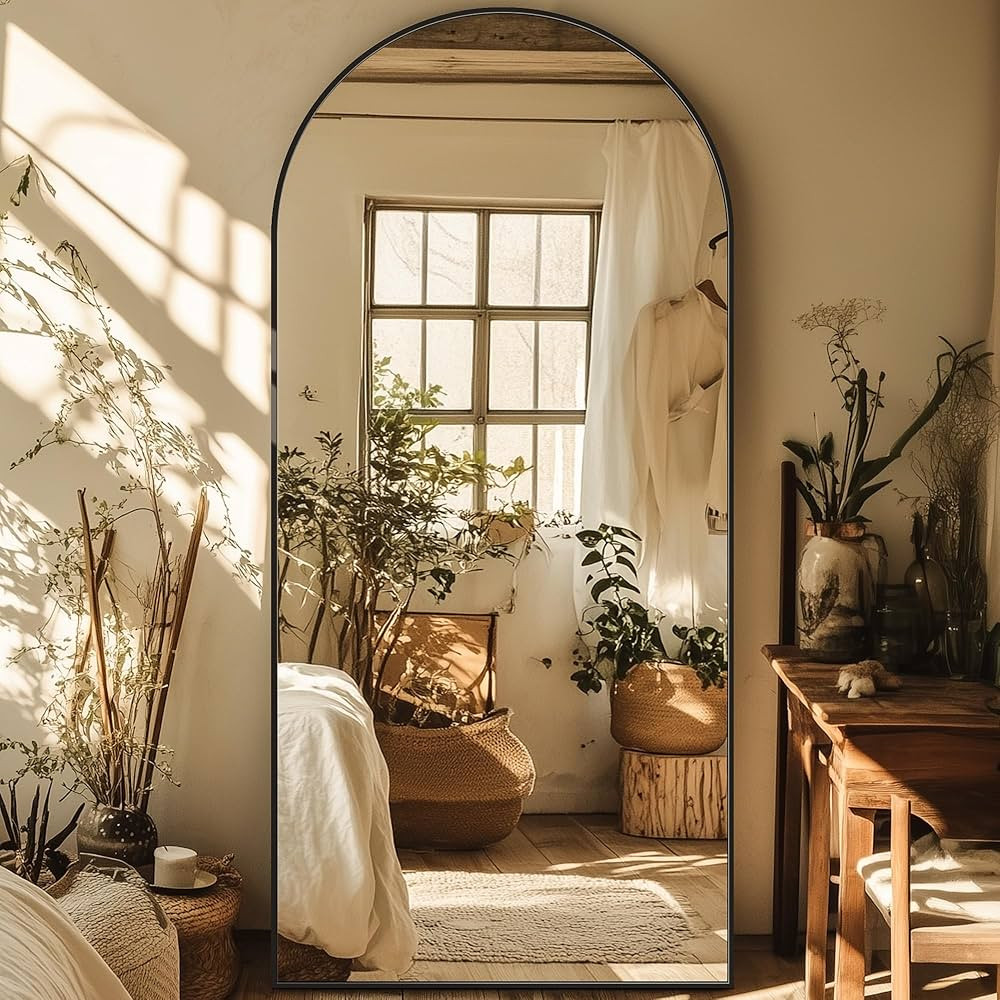 Full Length Mirror, 76"x34" Oversized Arched Mirror Large Standing Mirror Tall Mirror Body Floor ... | Amazon (US)
