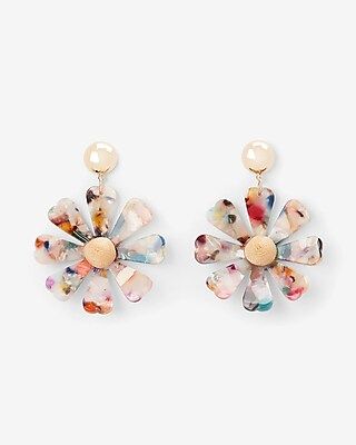 resin daisy drop earrings | Express