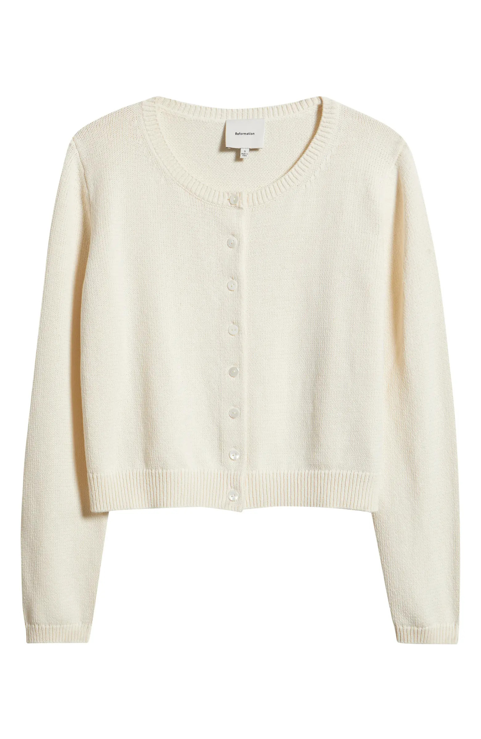Clara Cotton Crewneck Cardigan | Nordstrom