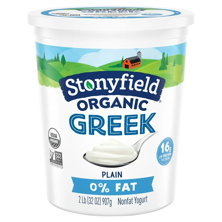 Stonyfield Organic Greek Nonfat Yogurt, Plain, 32 oz. | Walmart (US)