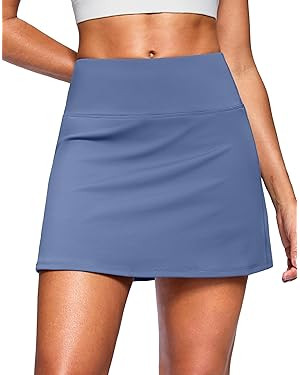 SANTINY 14" Skorts for Women with 2 Pockets High Waisted A Line Casual Pickleball Golf Skort Athl... | Amazon (US)