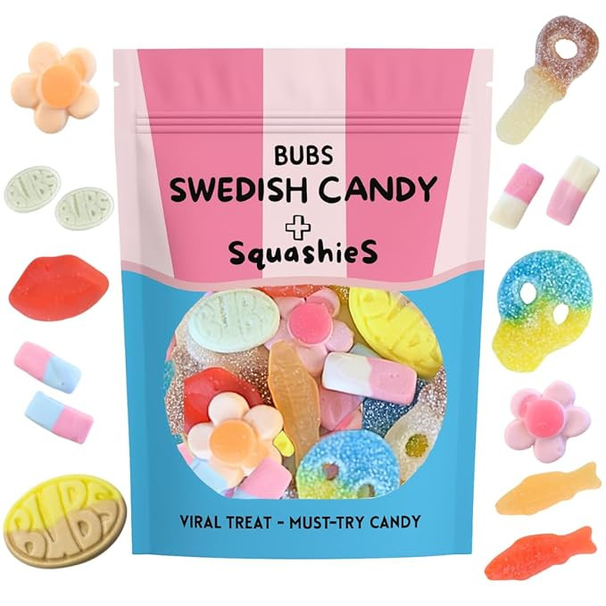 Swedish Candy Mix with UK’s Famous Squashies – 1.2 lbs Bulk Bag of Viral Sweets Including Bub... | Amazon (US)