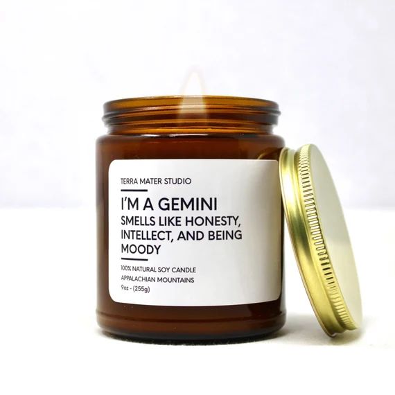 Funny Gemini Candle  Gemini Birthday Gift  Soy Wax Candle  | Etsy | Etsy (US)