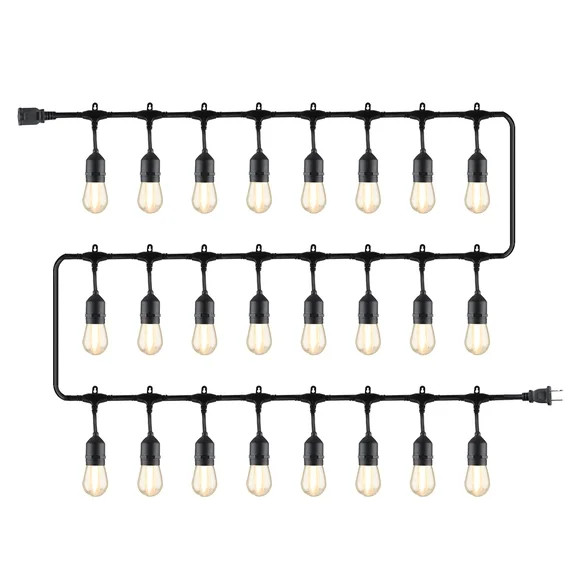 Better Homes & Gardens 48-Foot Outdoor Commercial String Lights, 24 Shatterproof LED Bulbs, Indoo... | Walmart (US)