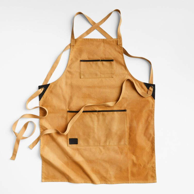 Shinola Mackinac Waxed Canvas Baking Kitchen Cooking Apron + Reviews | Crate & Barrel | Crate & Barrel