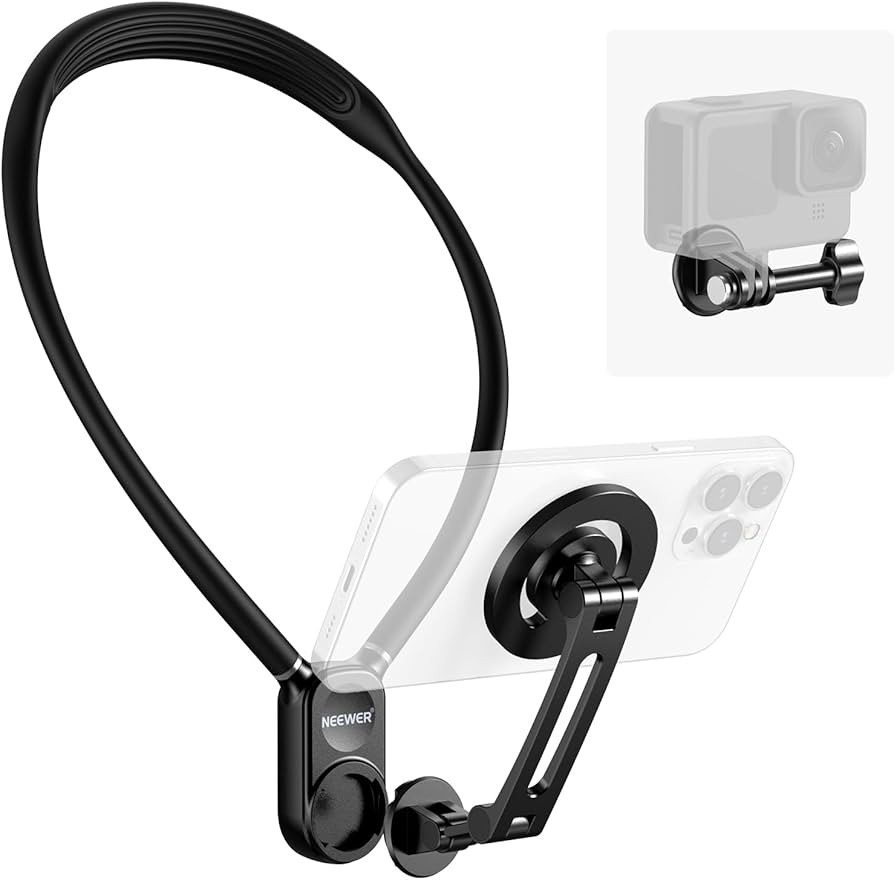 NEEWER Magnetic Neck Holder for Action Camera & Phone, Hands Free Neck Tripod Chest Mount Compati... | Amazon (US)
